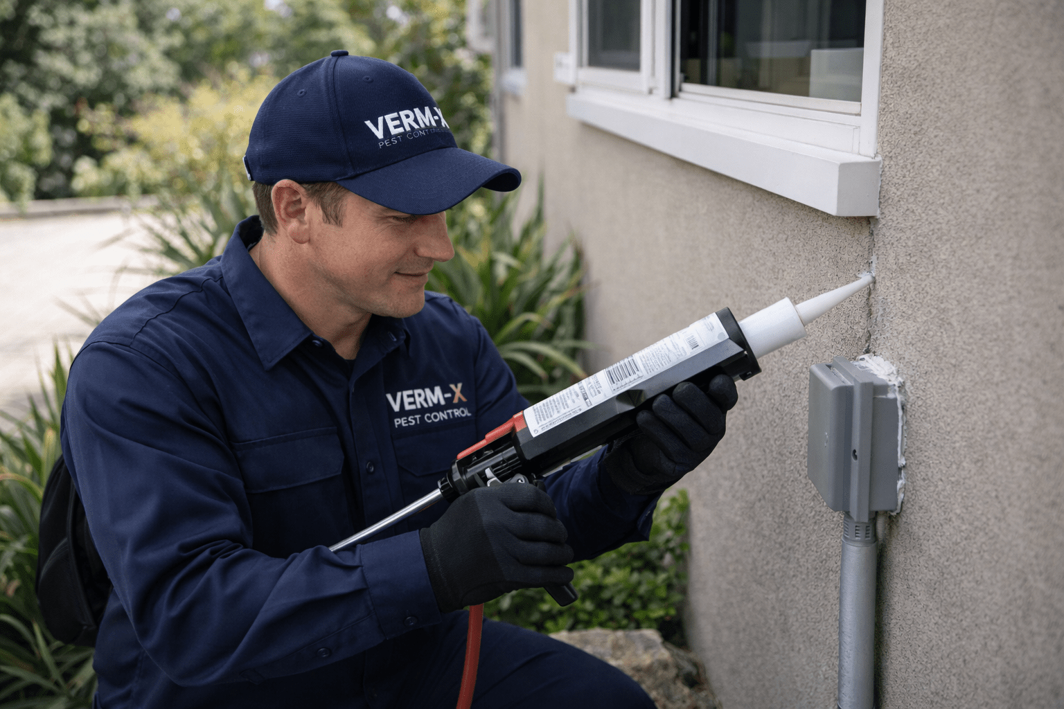 VERM-X commercial pest control inspector at Cape Town business premises conducting assessment